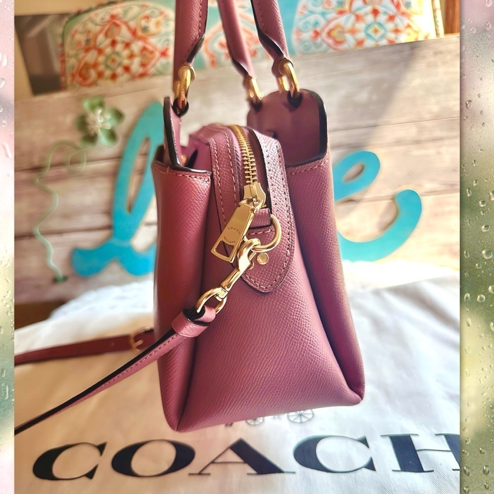 COACH SMALL LILLIE MAUVE PINK CARRYALL 91146 - Picture 14 of 17